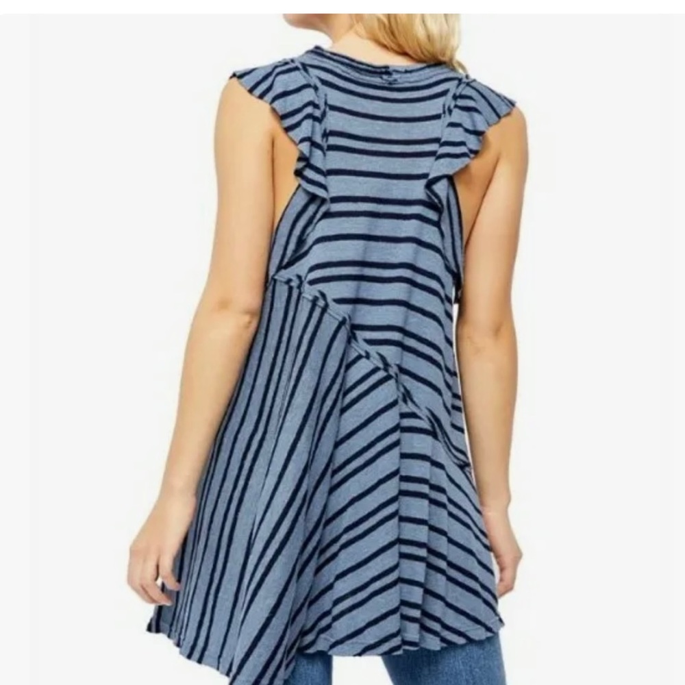 FREE PEOPLE Read Between The Lines Tunic Dress in Deep Sea Combo SZ M NEW!!! - Picture 4 of 9